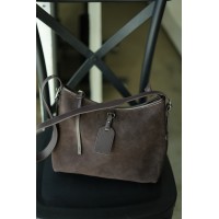 Жіноча сумка з натуральної шкіри та замші коричнева BAGS4LIFE 7018