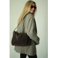 Жіноча сумка з натуральної шкіри та замші коричнева BAGS4LIFE 7018