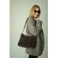Жіноча сумка з натуральної шкіри та замші коричнева BAGS4LIFE 7018