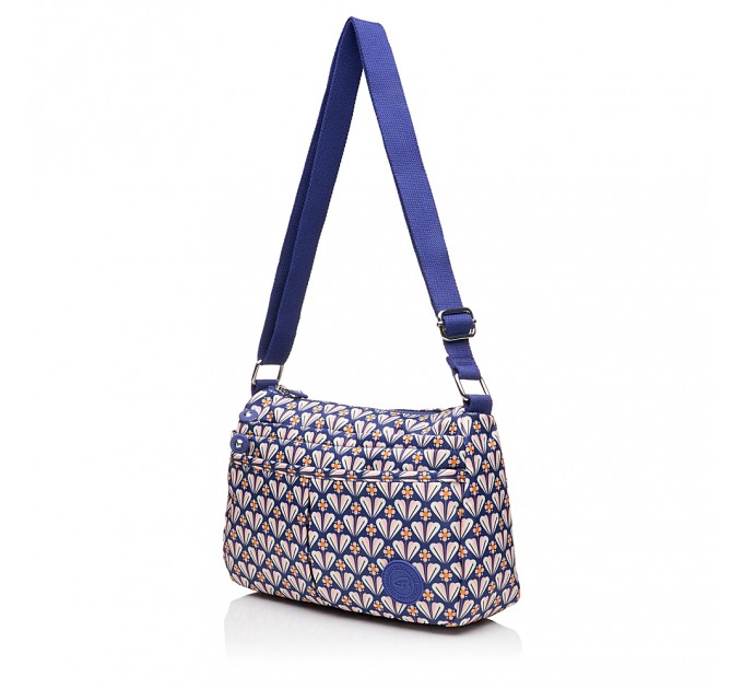 Сумка-мессенджер женская из полиэстера синяя BAGS4LIFE 91506 с узором