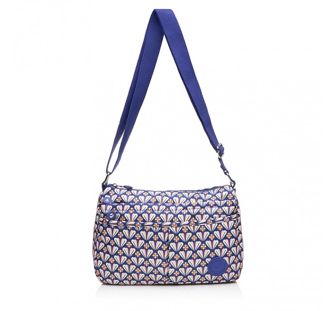 Сумка-мессенджер женская из полиэстера синяя BAGS4LIFE 91506 с узором