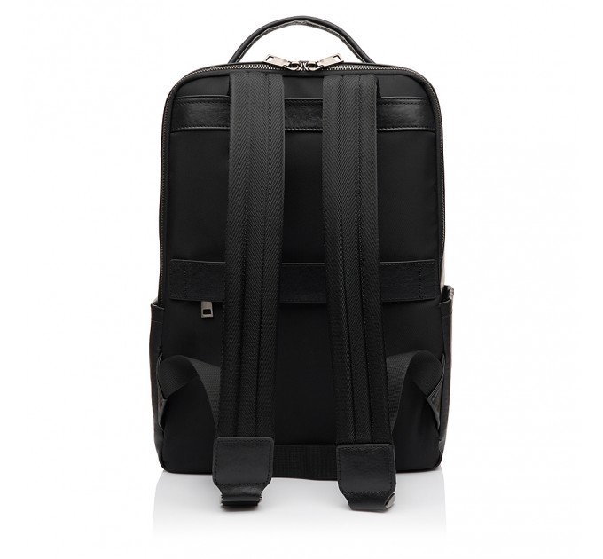 Деловой мужской рюкзак-портфель с натуральной кожи черный BAGS4LIFE MAN 6823