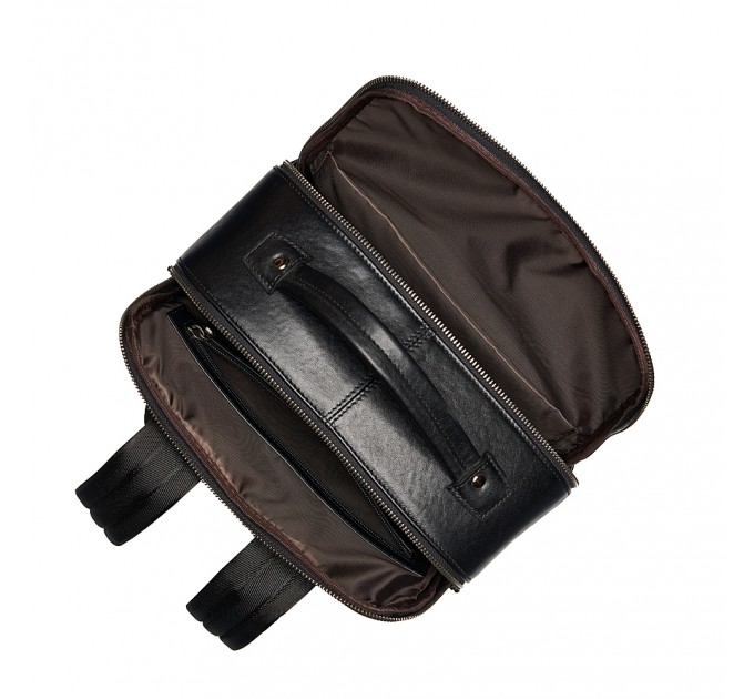 Деловой мужской рюкзак-портфель с натуральной кожи черный BAGS4LIFE MAN 6823
