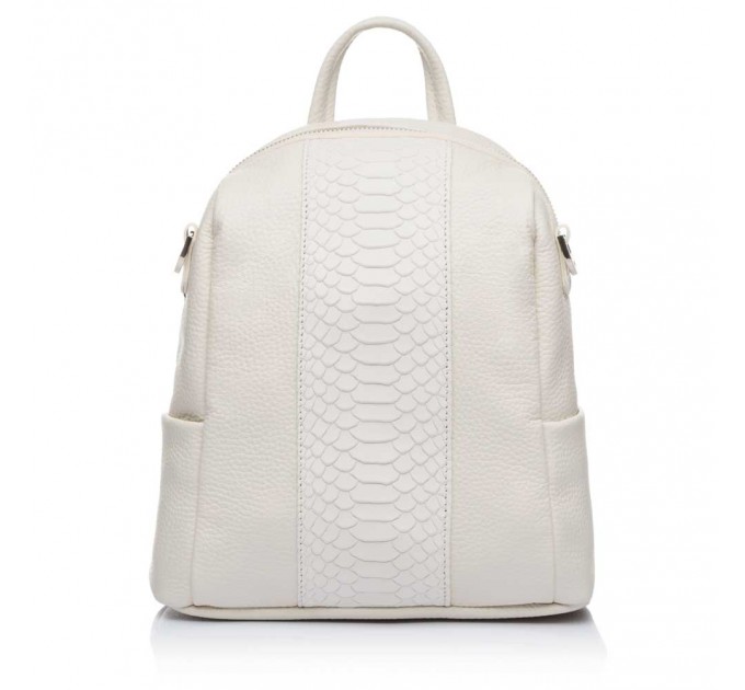 Шкіряний рюкзак для жінок Vito Torelli 1069 біло-бежевий лотос