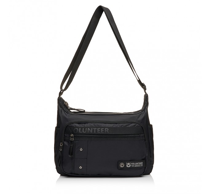Чоловіча сумка з поліестера чорна VOLUNTEER 1876-06 з кишенею