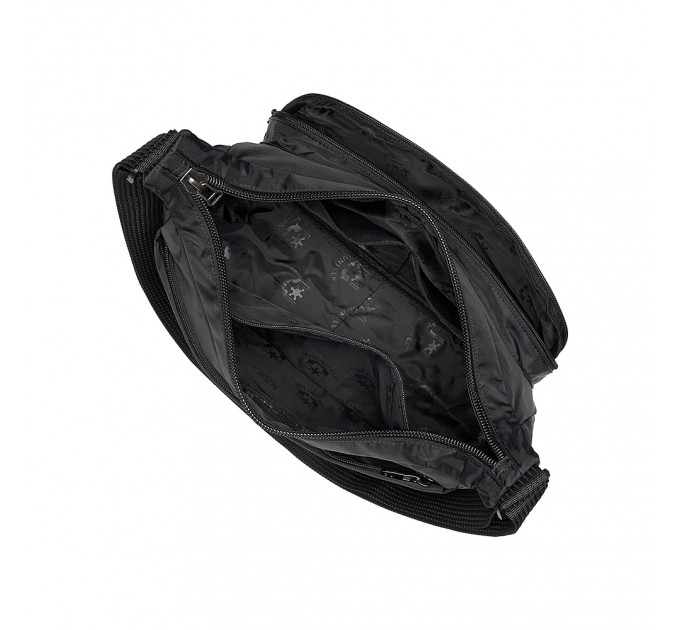 Чоловіча сумка з поліестера чорна VOLUNTEER 1876-06 з кишенею