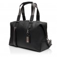 Деловая дорожная сумка с натуральной кожи черная BAGS4LIFE MAN 7201 с брелоком