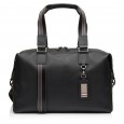 Деловая дорожная сумка с натуральной кожи черная BAGS4LIFE MAN 7201 с брелоком