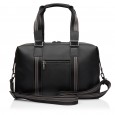 Деловая дорожная сумка с натуральной кожи черная BAGS4LIFE MAN 7201 с брелоком