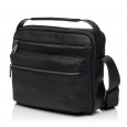 Чоловіча сумка з натуральної шкіри чорна BAGS4LIFE MAN 7177 з короткою ручкою