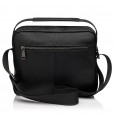 Чоловіча сумка з натуральної шкіри чорна BAGS4LIFE MAN 7177 з короткою ручкою