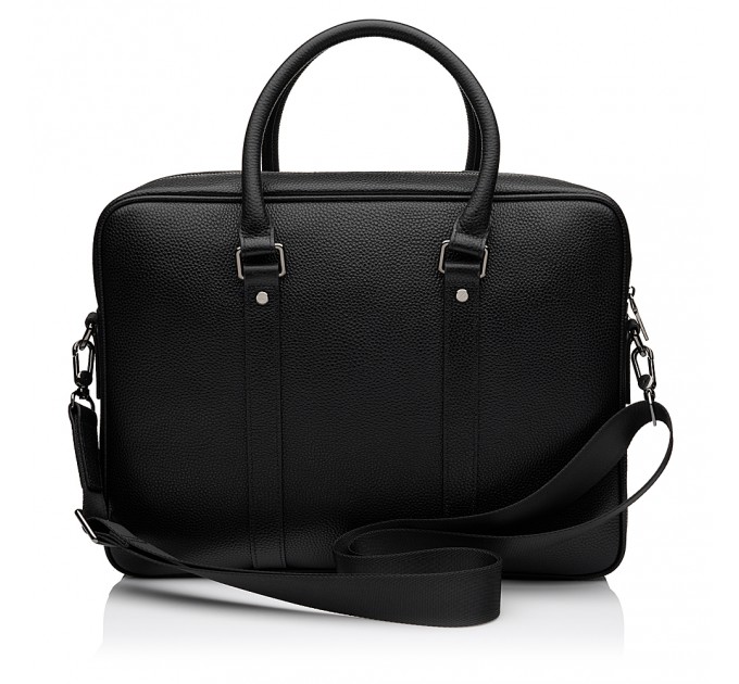 Чоловіча сумка-портфель з натуральної шкіри чорна BAGS4LIFE MAN 6048-3