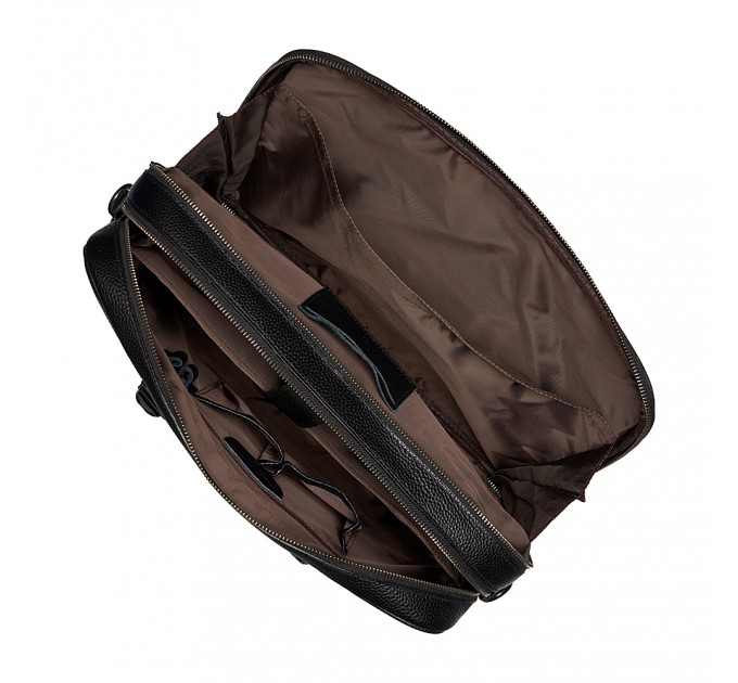 Чоловіча сумка-портфель з натуральної шкіри чорна BAGS4LIFE MAN 6048-3