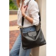 Жіноча сумка-тоут з натуральної шкіри чорна BAGS4LIFE 2203