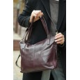 Женская сумка-тоут из натуральной кожи бордово-фиолетовая BAGS4LIFE 2036