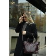 Женская сумка-тоут из натуральной кожи бордово-фиолетовая BAGS4LIFE 2036