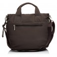 Жіноча сумка-тоут з поліестера коричнева EPOL 6116-01 з затяжкою