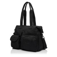 Жіноча сумка з поліестера чорна BAGS4LIFE 66803 з кишенями