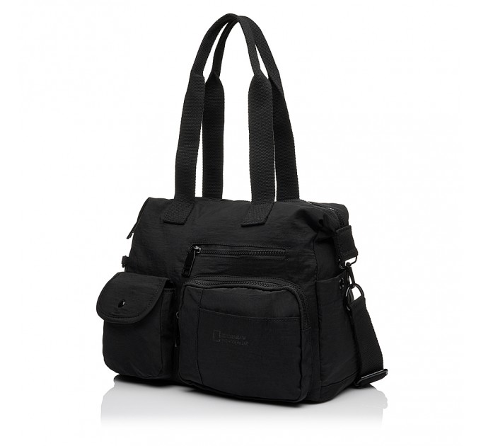 Женская сумка из полиэстера черная BAGS4LIFE 66803 с карманами