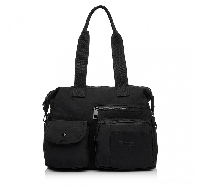 Женская сумка из полиэстера черная BAGS4LIFE 66803 с карманами