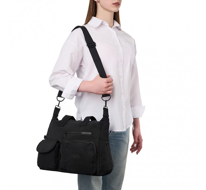 Женская сумка из полиэстера черная BAGS4LIFE 66803 с карманами