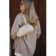 Сумка жіноча з натуральної шкіри сіро-молочна BAGS4LIFE 898
