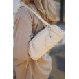 Сумка жіноча з натуральної шкіри сіро-молочна BAGS4LIFE 898