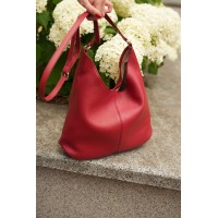 Жіноча сумка-хобо з натуральної шкіри червона BAGS4LIFE 279