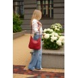 Жіноча сумка-хобо з натуральної шкіри червона BAGS4LIFE 279