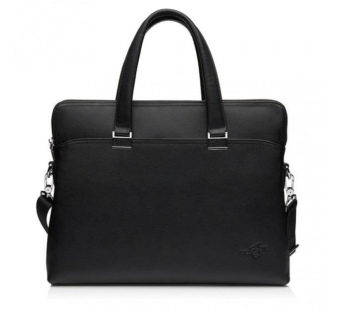 Чоловіча сумка-портфель з натуральної шкіри чорна BAGS4LIFE MAN 9617-3