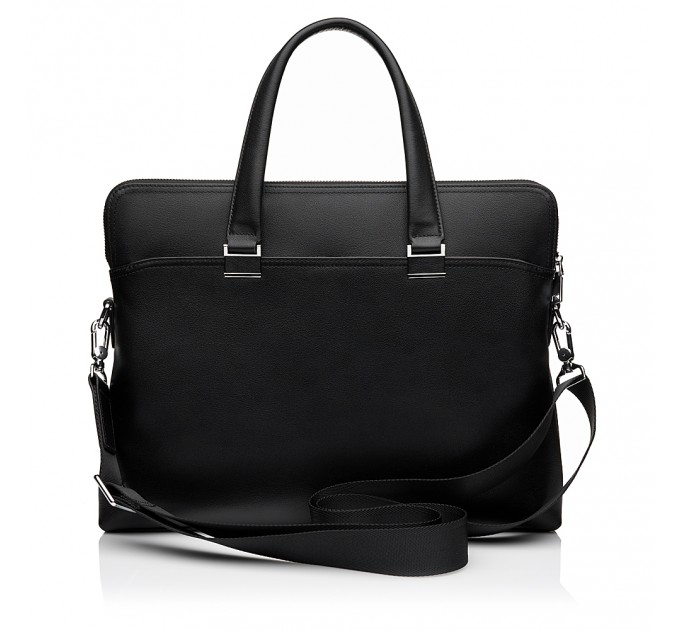 Чоловіча сумка-портфель з натуральної шкіри чорна BAGS4LIFE MAN 9617-3