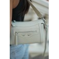 Жіноча сумка з натуральної шкіри біло-сіра BAGS4LIFE 9332