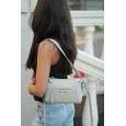 Жіноча сумка з натуральної шкіри біло-сіра BAGS4LIFE 9332
