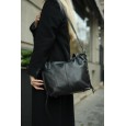 Жіноча сумка-тоут з натуральної шкіри чорна BAGS4LIFE 2036