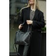 Жіноча сумка-тоут з натуральної шкіри чорна BAGS4LIFE 2036