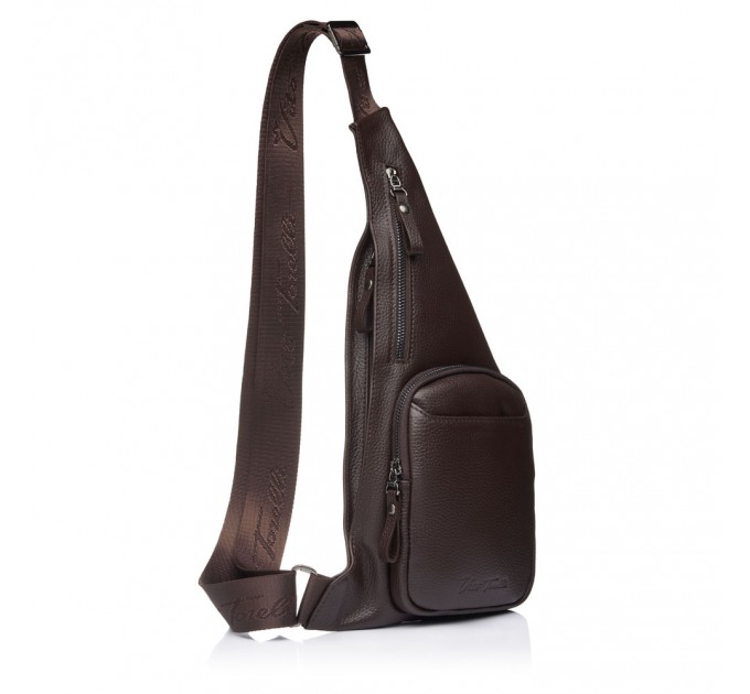 Сумка-рюкзак мужская из натуральной кожи коричневая Vito Torelli 7000 1210