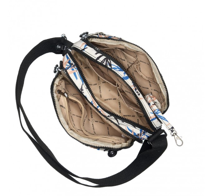 Сумка кросс-боди женская из полиэстера черный принт BAGS4LIFE 91404