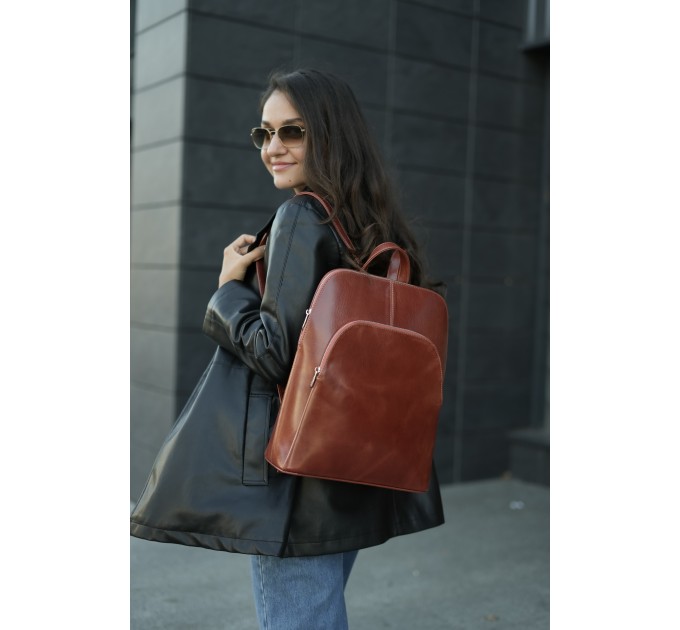 Рюкзак женский из натуральной кожи рыжий Vito Torelli 1104 2126
