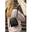 Жіноча сумка крос-боді з натуральної шкіри чорна BAGS4LIFE 6029/ВЕРТ з кишенею