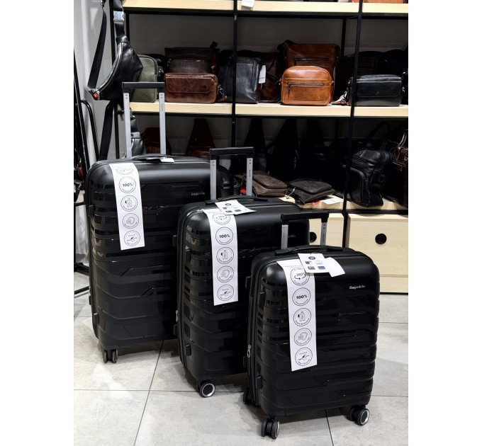 Велика валіза з поліпропілену BAGS4LIFE PP 1320 чорна