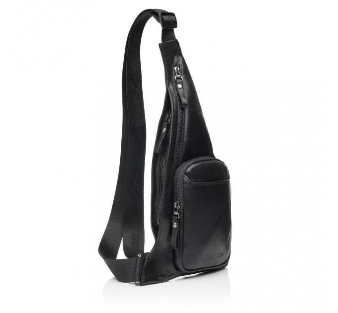 Сумка-рюкзак для мужчин кожаная черная Vito Torelli 7000 2060