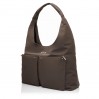 Женская сумка-шоппер из полиэстера коричневая EPOL 6116-04 с накладными карманами