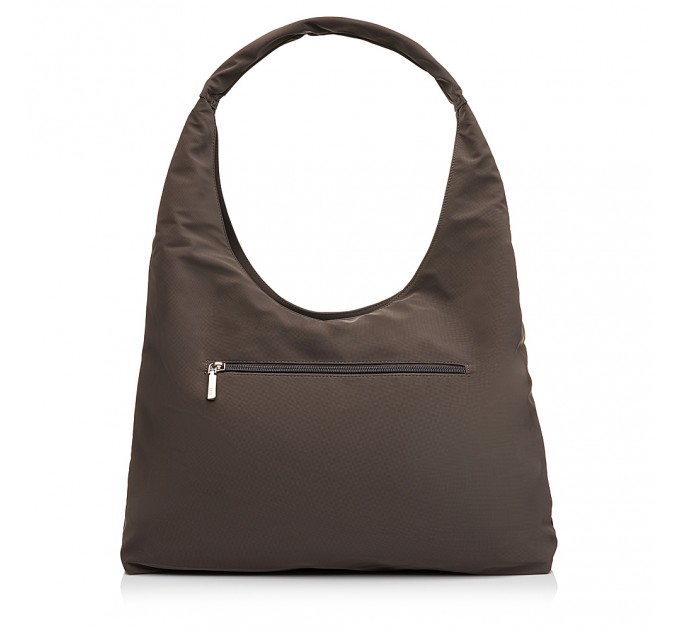 Женская сумка-шоппер из полиэстера коричневая EPOL 6116-04 с накладными карманами