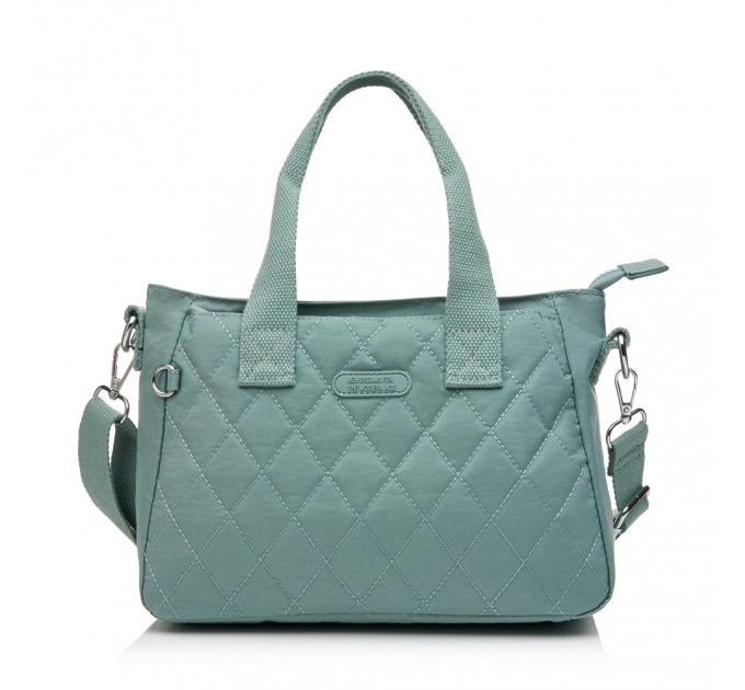 Женская сумка-тоут из полиэстера зеленая BAGS4LIFE 88008 с ручками