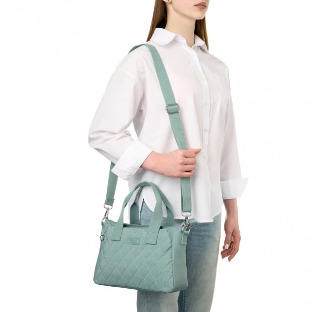 Женская сумка-тоут из полиэстера зеленая BAGS4LIFE 88008 с ручками