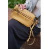 Жіноча сумка крос-боді з натуральної шкіри світло-жовта BAGS4LIFE 2073 з кишенями
