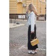 Жіноча сумка крос-боді з натуральної шкіри світло-жовта BAGS4LIFE 2073 з кишенями