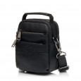 Чоловіча барсетка з натуральної шкіри чорна BAGS4LIFE MAN 6091В з короткою ручкою