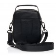 Чоловіча барсетка з натуральної шкіри чорна BAGS4LIFE MAN 6091В з короткою ручкою