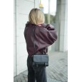 Женская сумка кросс-боди с натуральной кожи черная BAGS4LIFE 9918 с клапаном